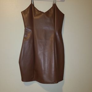 Faux leather dress